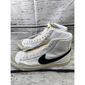 Nike Blazer Mid 77 White Black Leather Sneaker Shoes BQ6806-100 Men Size 7